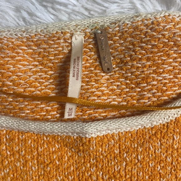 Free People Oversized Cropped Orange Slouchy Sweater Pullover - Picture 4 of 7
